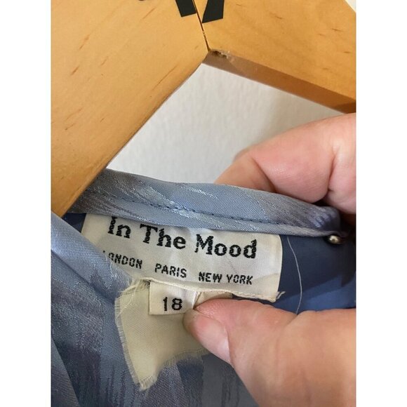 Vintage In The Mood Women's Blue Long Sleeve Pleated Blouse - 18 - Picture 2 of 13